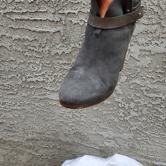 Rag & Bone Harrow Grey Suede Block Heel Booties - Picture 9 of 15